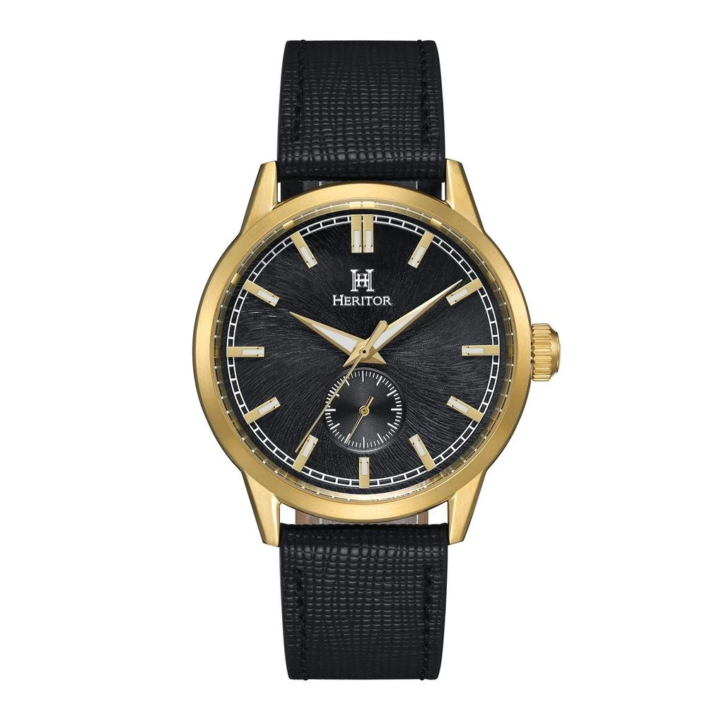 Heritor Automatic Argento Leather-Band Watch 6