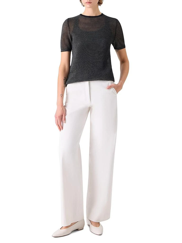 Akris Silk Grid Short-Sleeve​Top 2