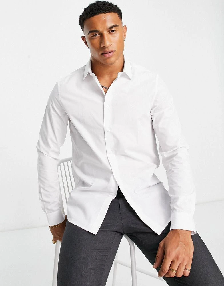 ASOS ASOS DESIGN regular fit shirt in white 1