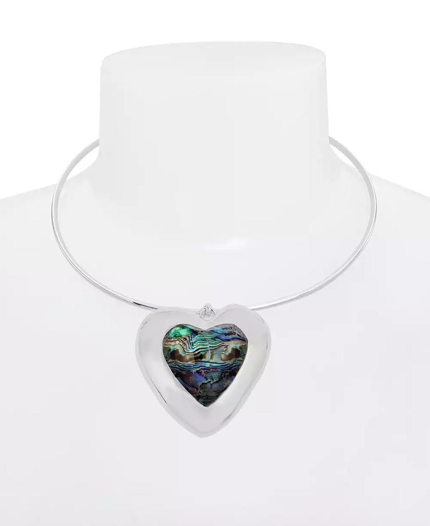 Robert Lee Morris Faux Stone Heart Gem Pendant Wire Necklace