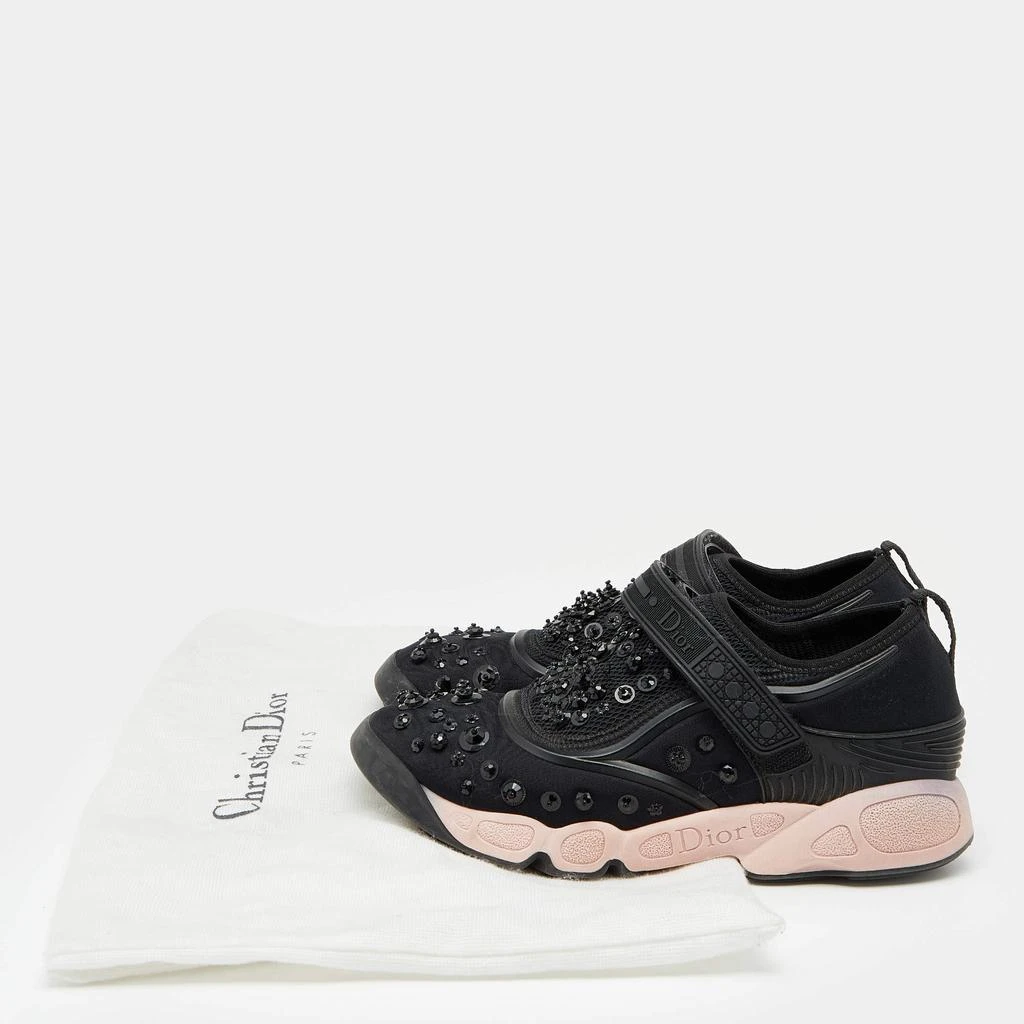Dior Dior Black Neoprene And Mesh Fusion Embellished Velcro Strap Sneakers Size 36 9