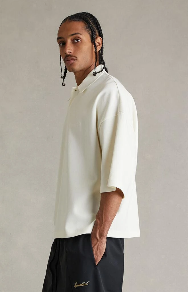 Essentials Ivory Signature ’90s Cropped Polo Shirt 3