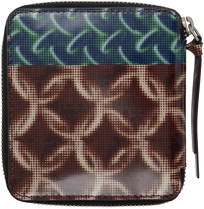 Dries Van Noten Brown & Blue Printed Wallet 2
