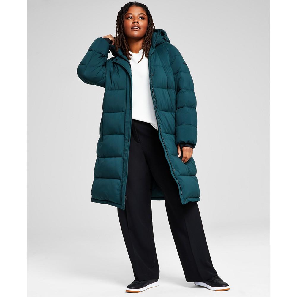 BCBGeneration Women's Plus Size Hooded Puffer Coat, Created for Macy's