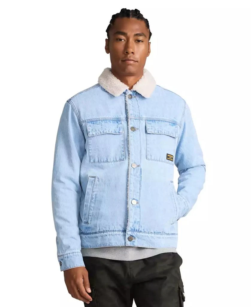 Cat Men's Denim Sherpa Lined Work Jacket 10