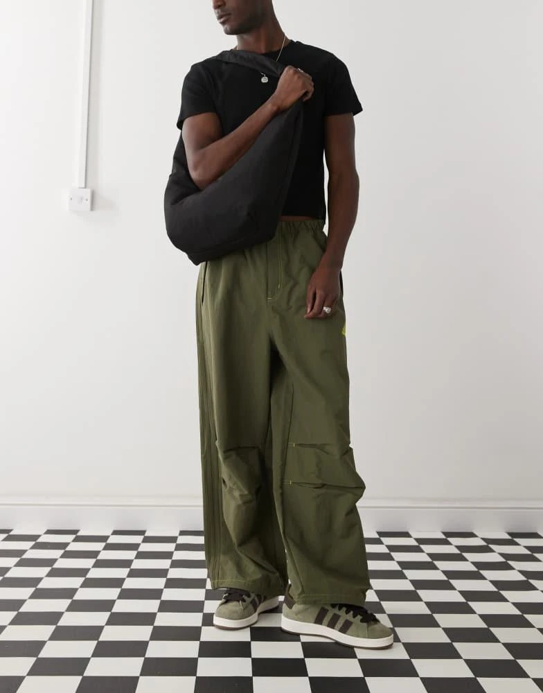 Adidas adidas Originals Street parachute pants in khaki 1