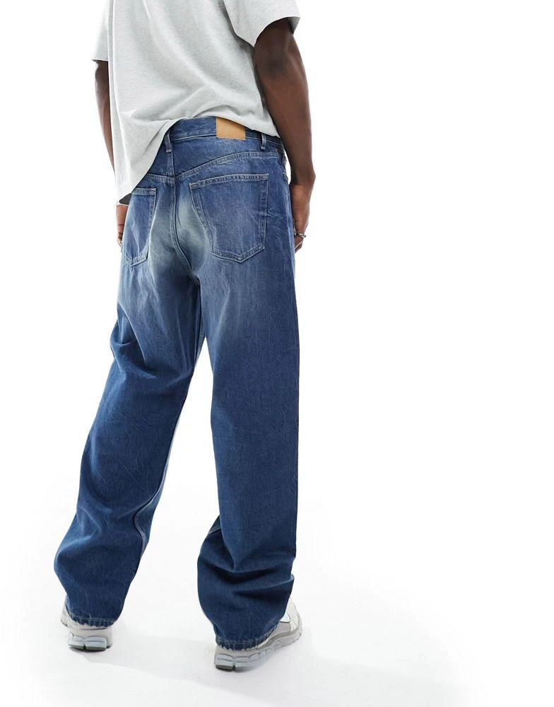 Weekday Weekday Galaxy baggy fit straight leg jeans in blue era 4