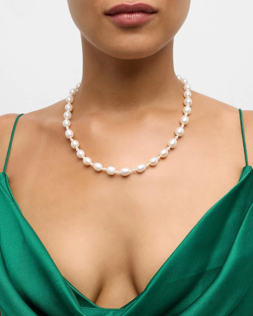 POPPY FINCH Large Oval Pearl Strand Necklace 2