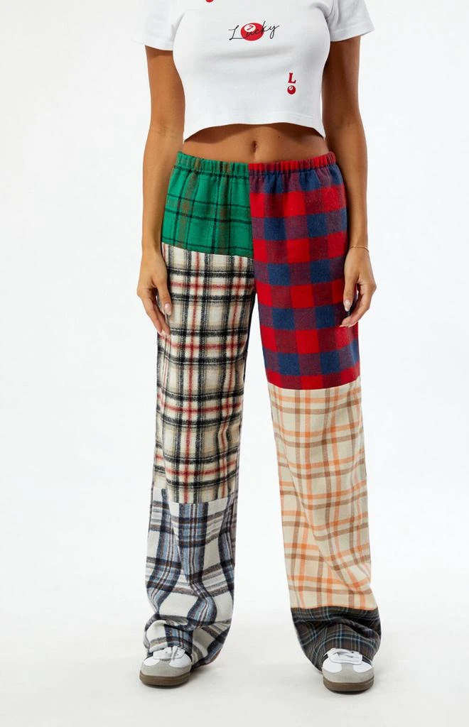 Shop Plaid Patchwork Sweatpants on Sale at BeyondStyle – Get 32
