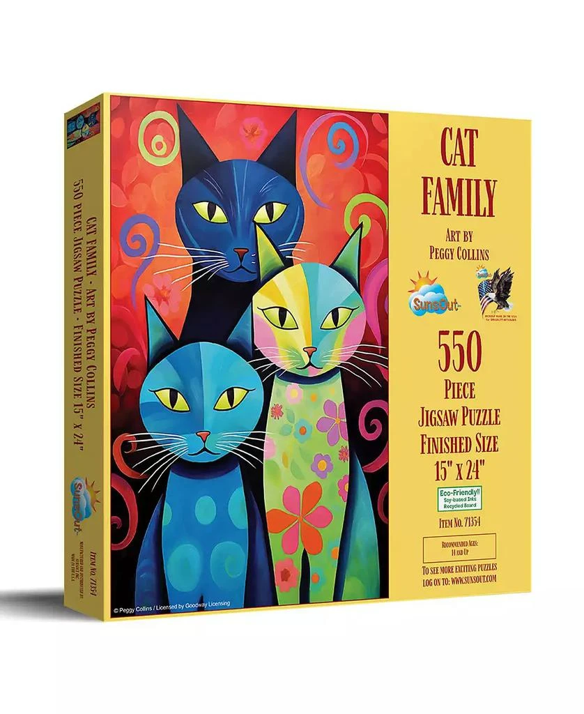 SunsOut Cat Family 550 piece Jigsaw Puzzle for Adults