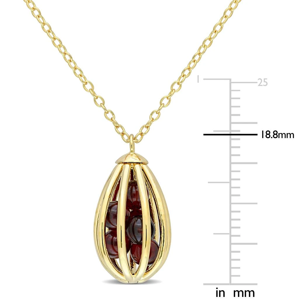 Mimi & Max 3 5/8 CT TGW Garnet Cage Pendant with Chain in Yellow Plated Sterling Silver 3