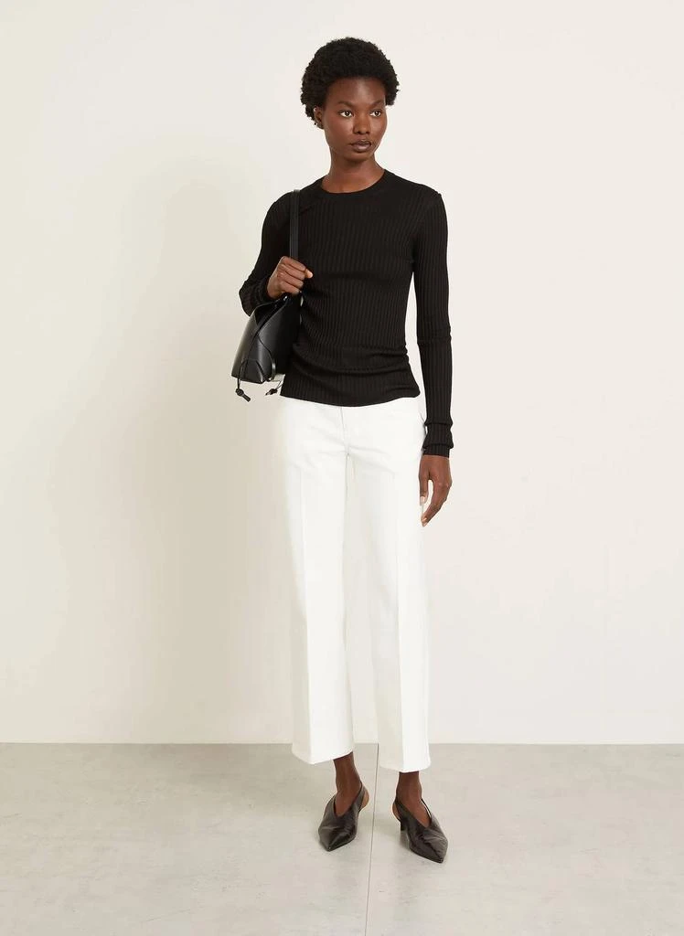 Jil Sander High Rise Flared Jeans In Porcelain 1