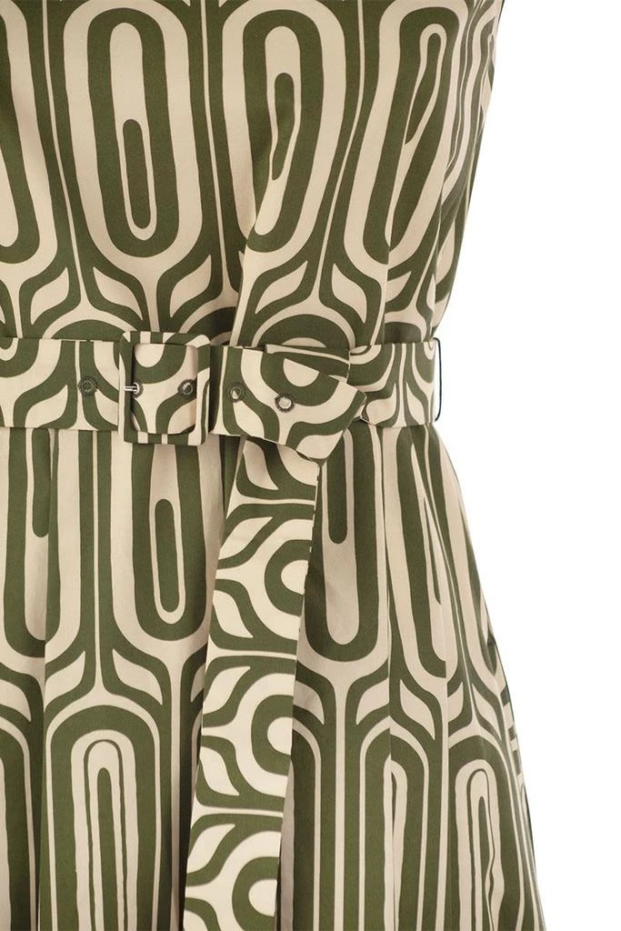 S MAX MARA ANDREIS - PRINTED COTTON DRESS WITH BELT 4