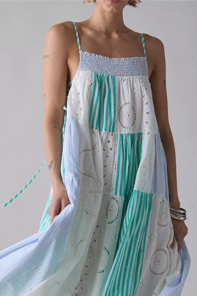 BDG BDG Dakota Side-Tie Patchwork Cotton Midi Dress 4