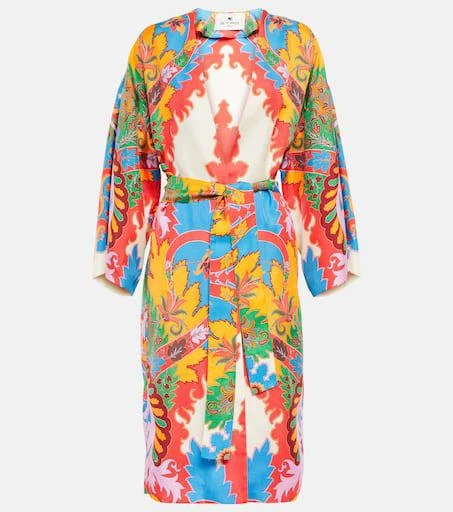 ETRO Printed silk beach cover-up 1