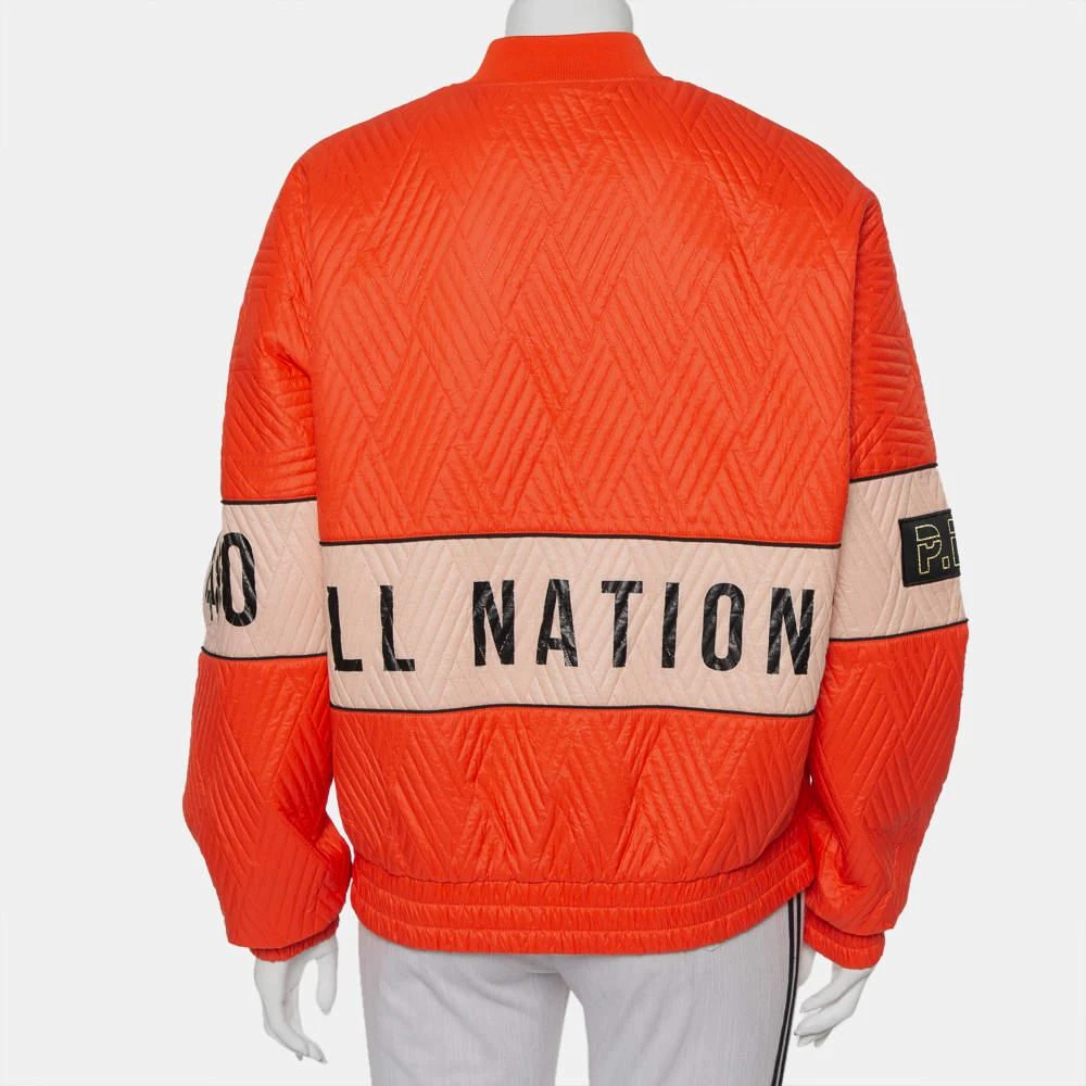 P.E Nation P.E Nation Orange Perforated Synthetic Bomber Jacket M 3