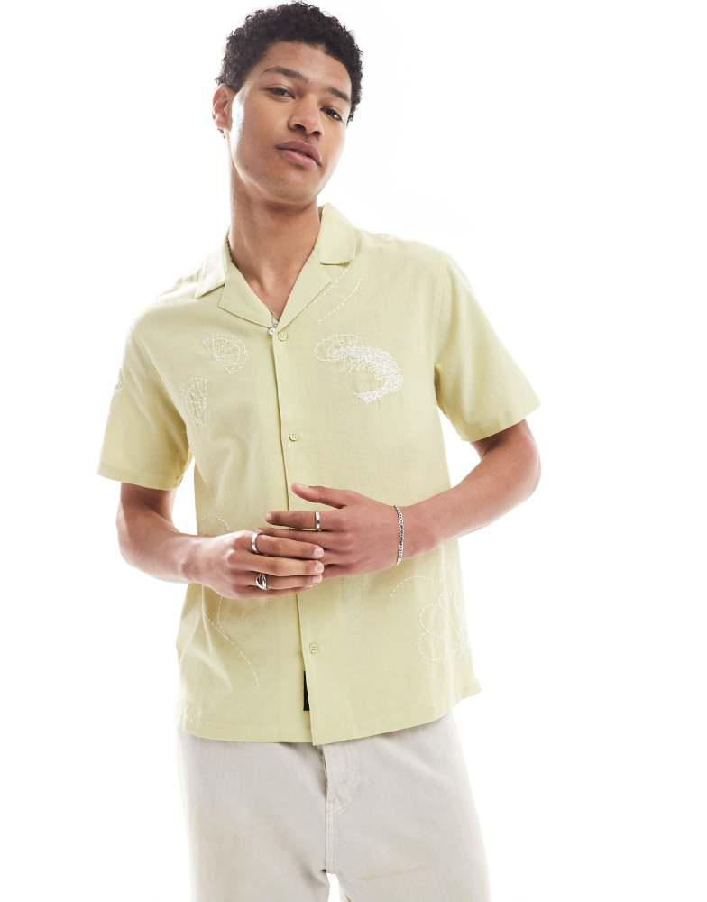 Native Youth Native Youth seascape embroidered shirt in sage green