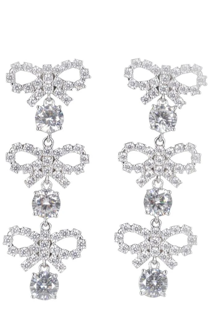 Self Portrait Self-Portrait Micro Bow Crystal Tiered Earrings