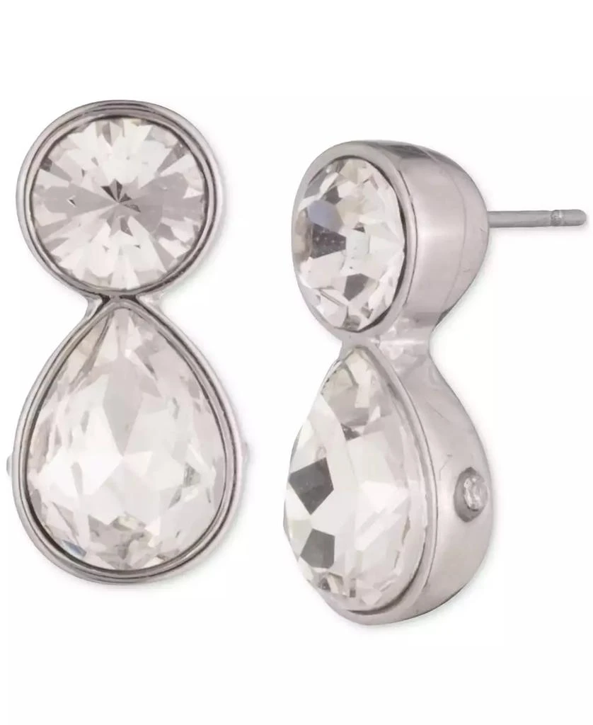 Givenchy Silver-Tone Mixed Crystal Stud Earrings 1