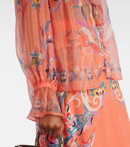 ETRO Printed ruffled silk blouse 5