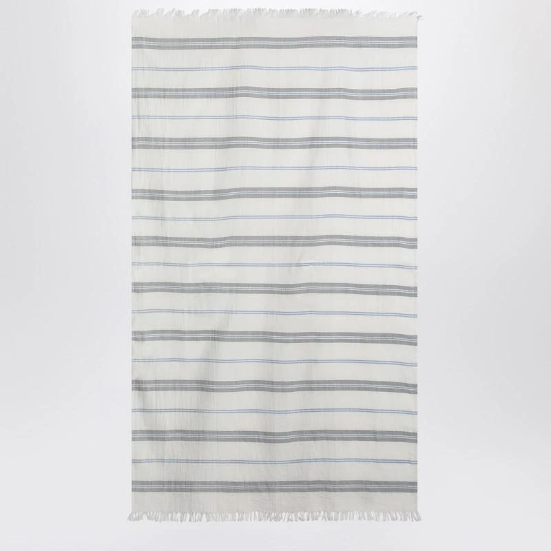 Tekla White beach towel with striped pattern 2