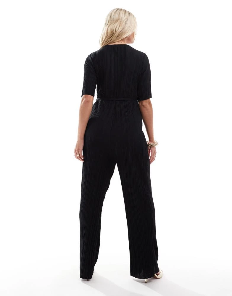 Mama.licious Mamalicious maternity plisse jumpsuit in black 4