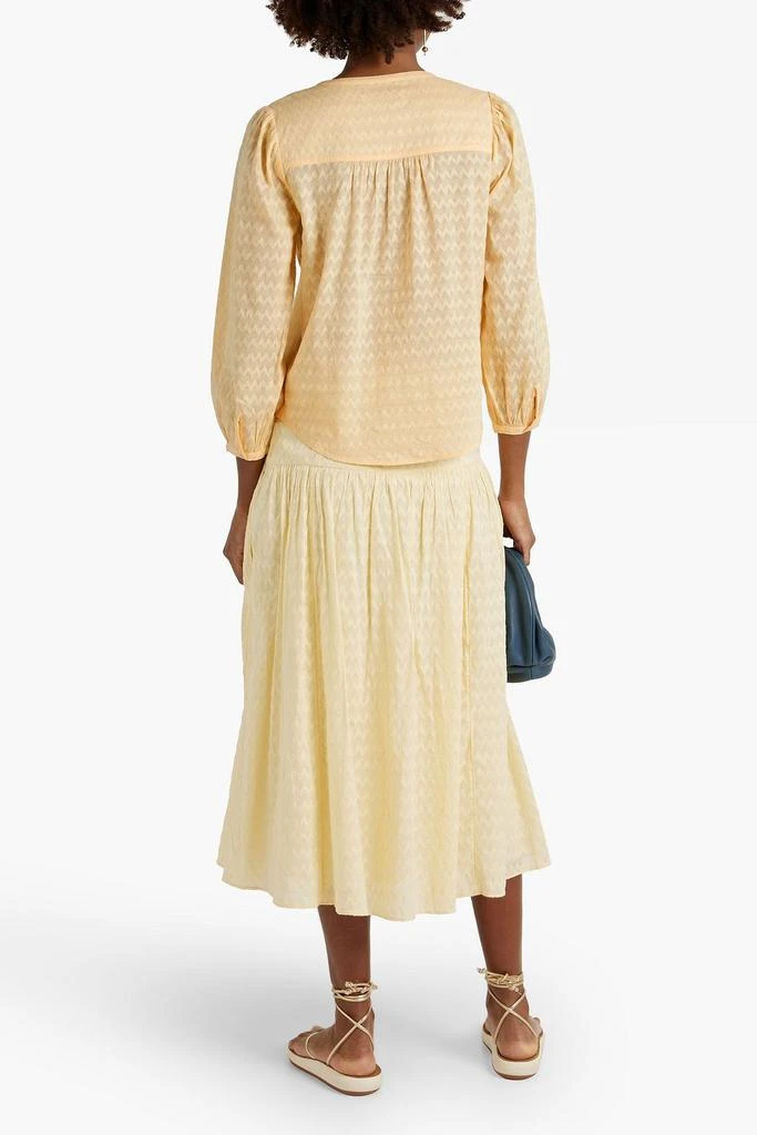 Joie Fanning gathered cotton-jacquard top 3