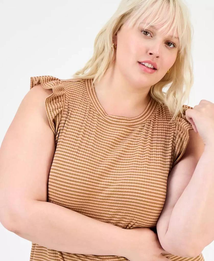 Democracy Plus Trendy Ruffle Cap-Sleeve Top 3