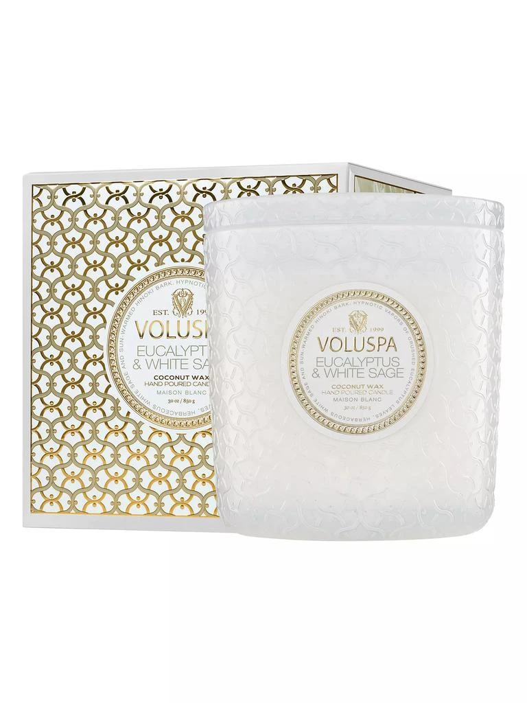 Voluspa Eucalyptus & White Sage Luxe Candle 1