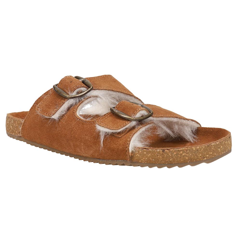 COCONUTS by Matisse Victory Buckle Shearling Slide Sandals