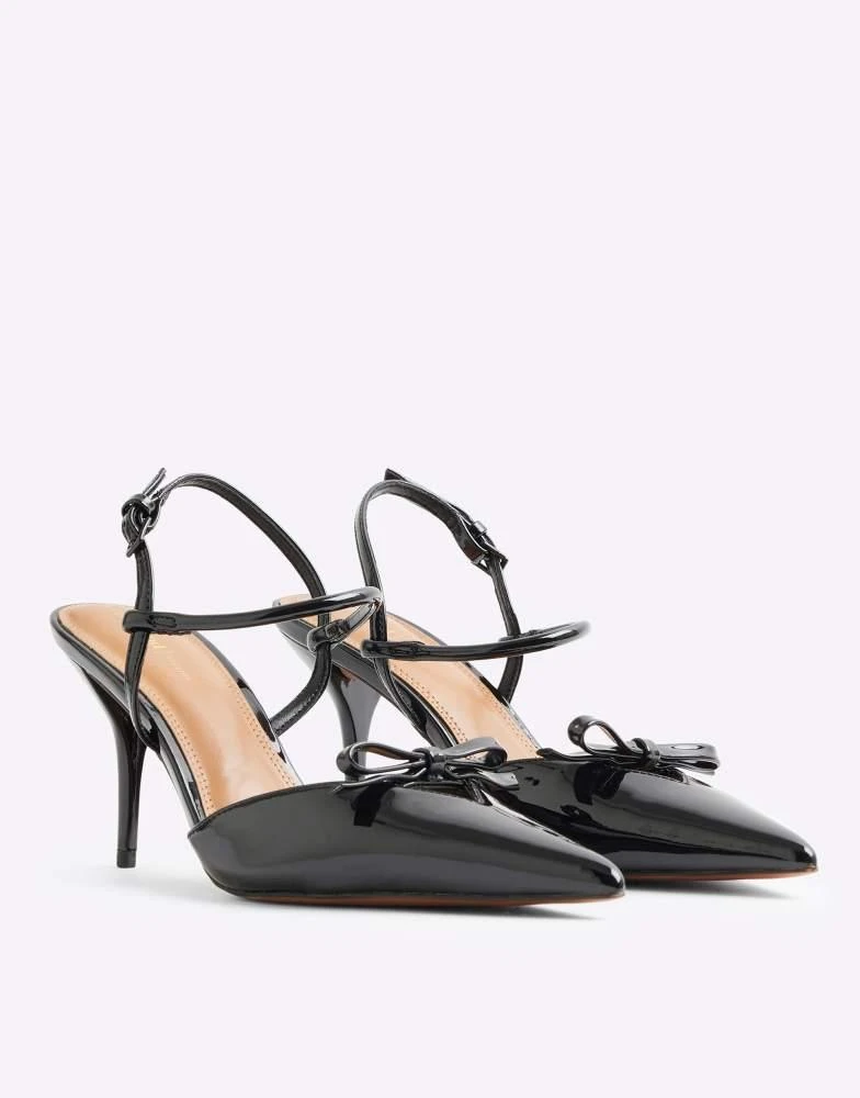 River Island River Island slingback heel with bow detail in black 1