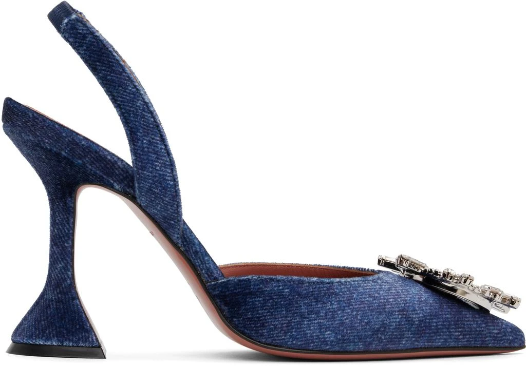 Amina Muaddi Blue Begum Sling Heels 1
