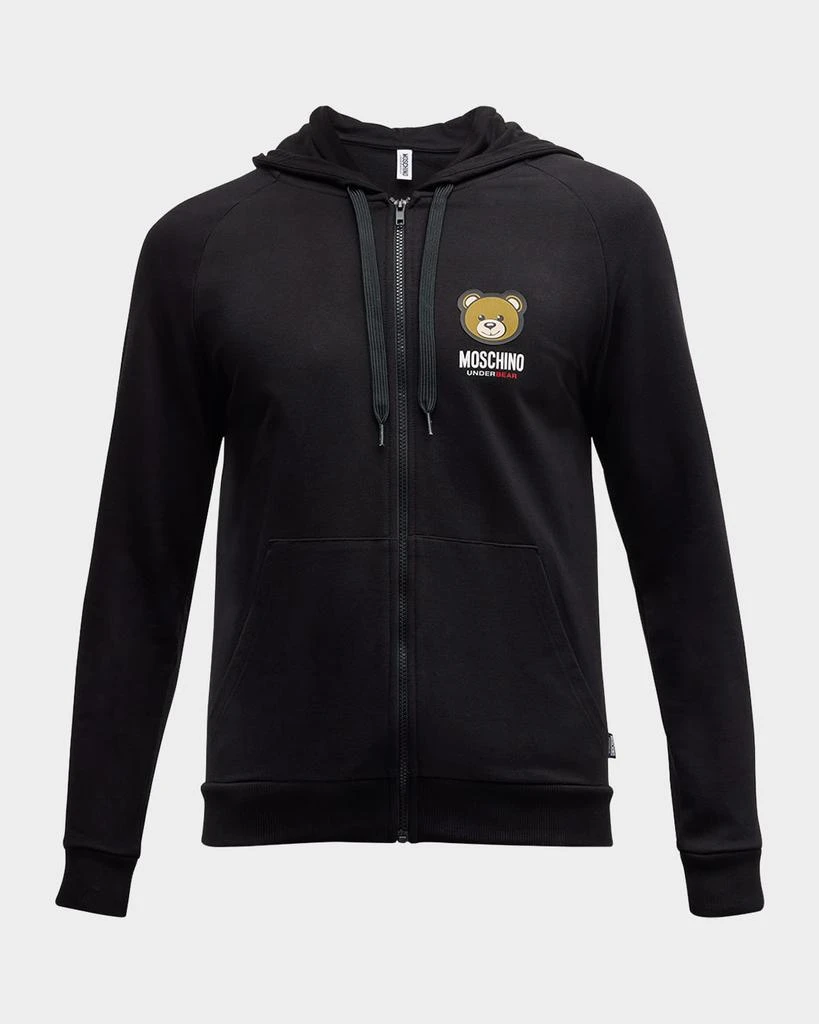 Moschino Men's Bear Logo Zip Hoodie 1