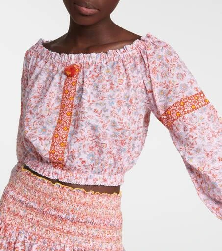 Poupette St Barth Nana floral cotton crop top 4