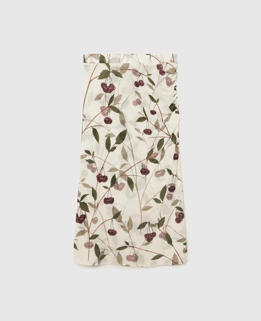 Stella McCartney Stella McCartney - Cherry Print Midi Skirt, Woman, Cream, Size: M 1