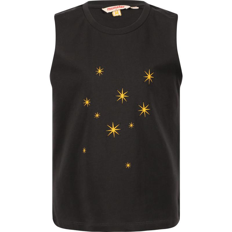 Munster Stars print sleeveless top in black