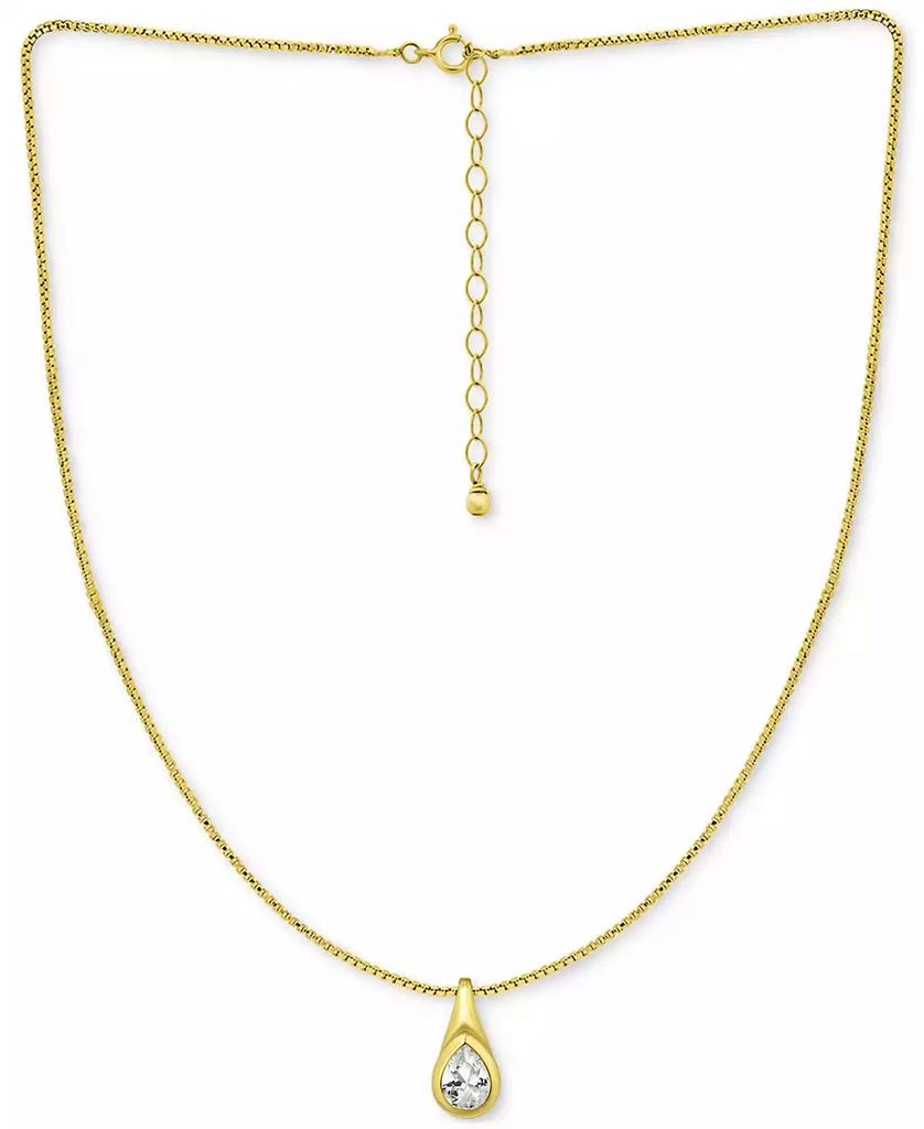 Giani Bernini Cubic Zirconia Pear-Shaped Pendant Necklace in Sterling Silver, 16" + 2" extender, Exclusively at Macy's 3