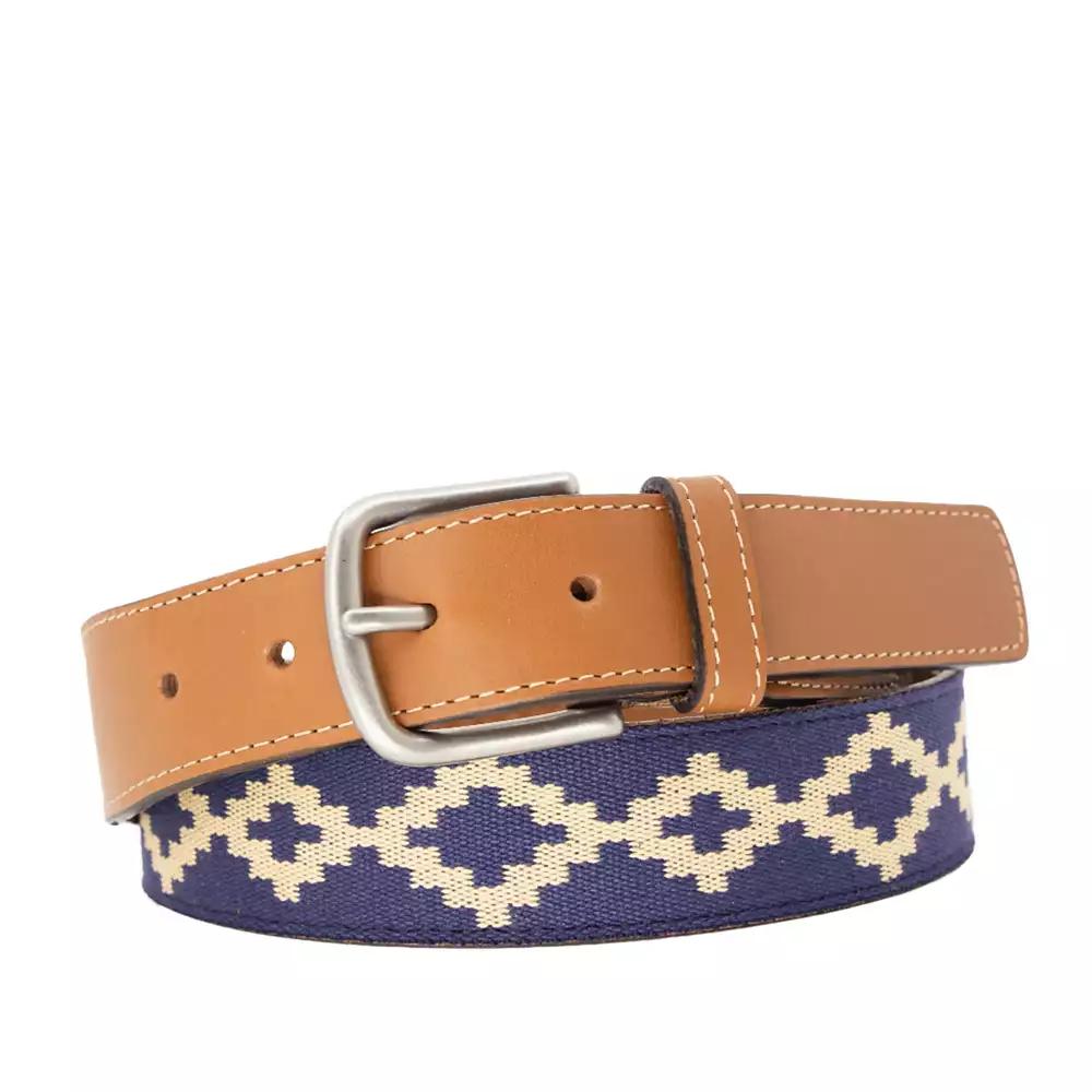 La Matera Men's Corbina Woven Belt Tan