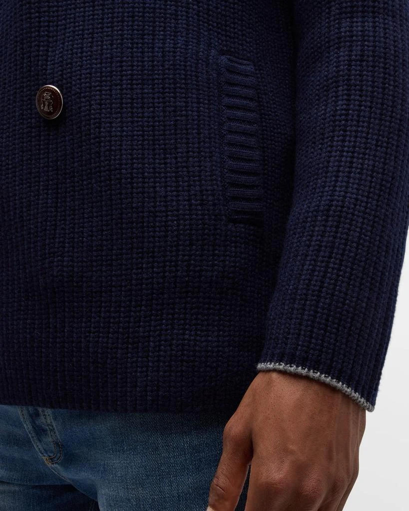 Brunello Cucinelli Men's Knit Double-Breasted Cardigan 7