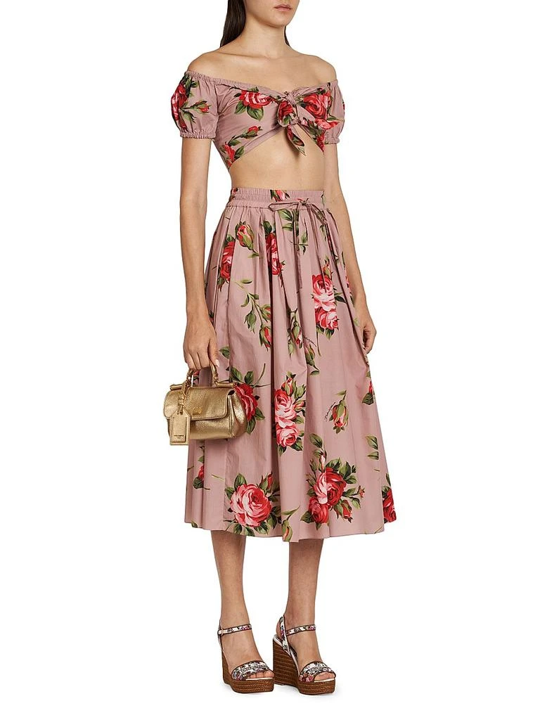 Dolce 
Gabbana Floral Off-The-Shoulder Cotton Crop Top 2