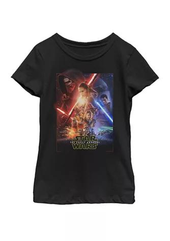 Star Wars Wars  Girls 7 16 Movie Poster Episode 7 Short Sleeve Graphic T Shirt