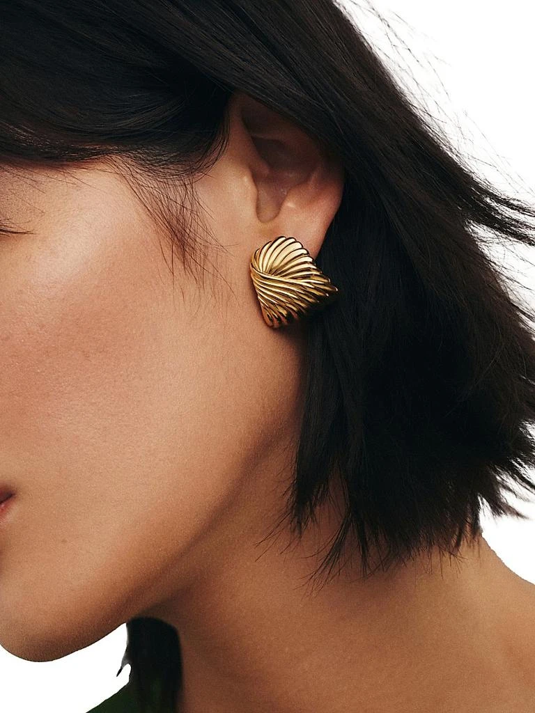 Missoma 18K-Gold-Plated Ridged Stud Earrings 2