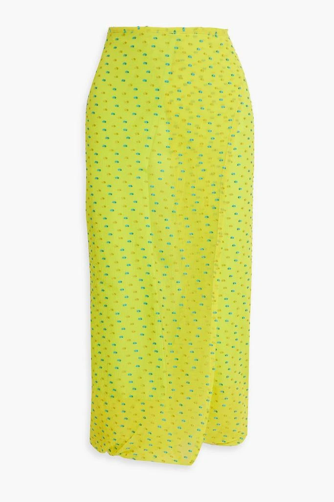 Dries Van Noten Fil coupé silk-blend crepon midi wrap skirt 1