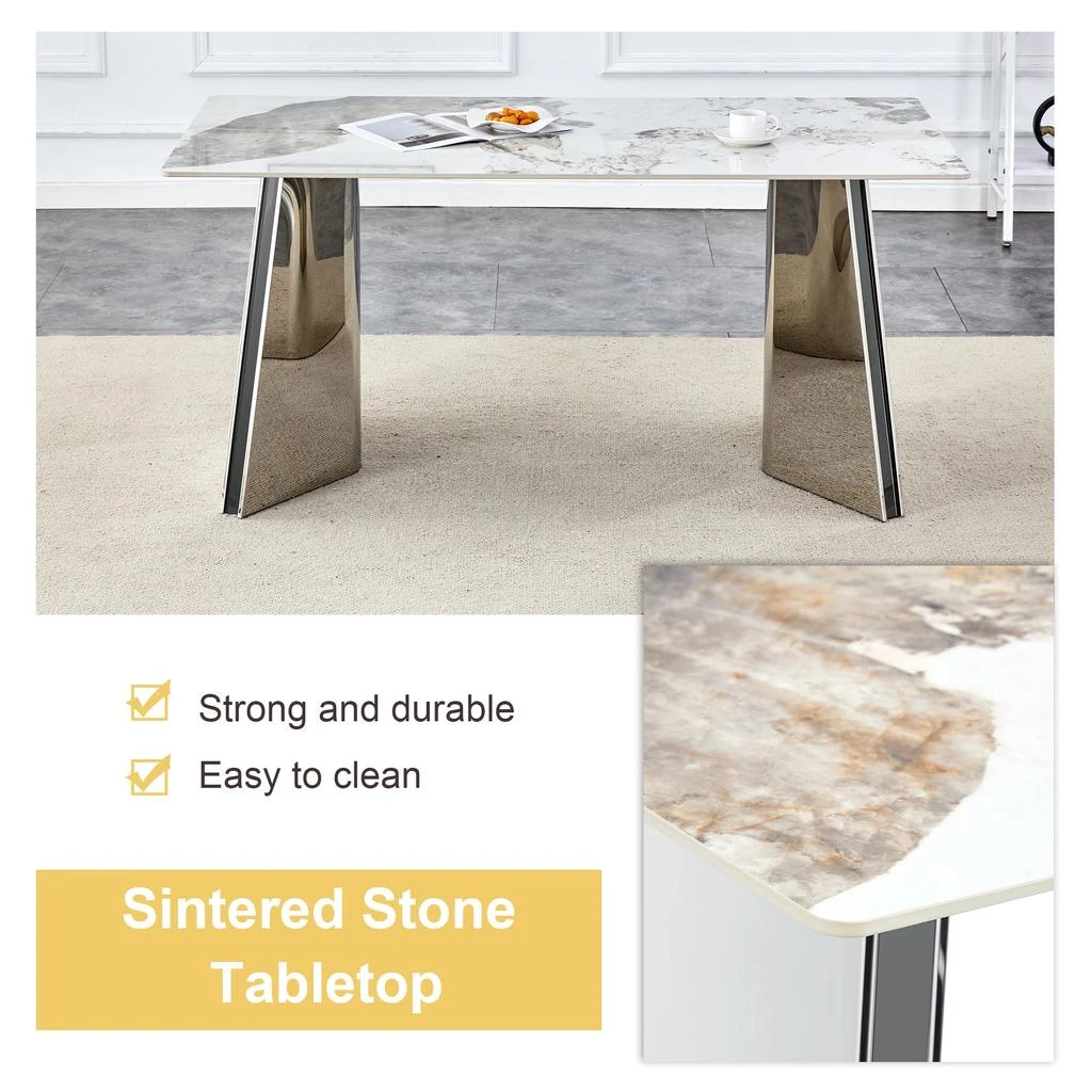 Streamdale Furniture Streamdale Luxurious Pandora Sintered Stone Table with Butterfly Legs
Chairs 3