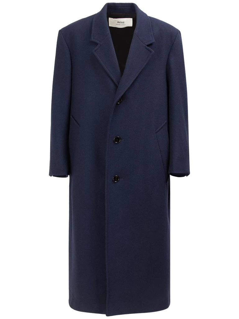 AMI Oversize Wool Gabardine Coat 1