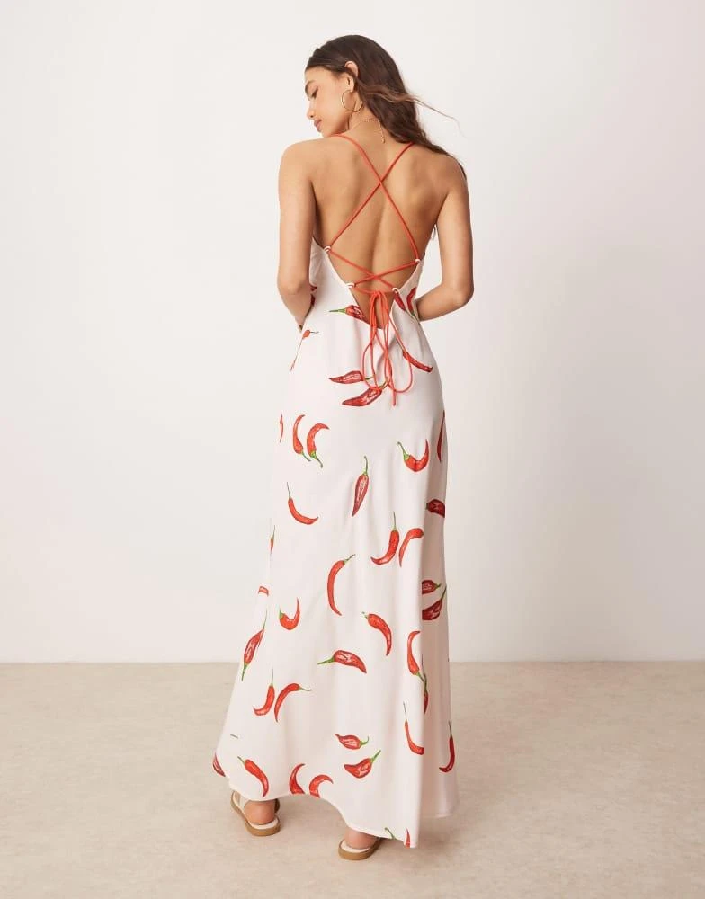 ASOS ASOS DESIGN cami cross back maxi dress in chilli print 3