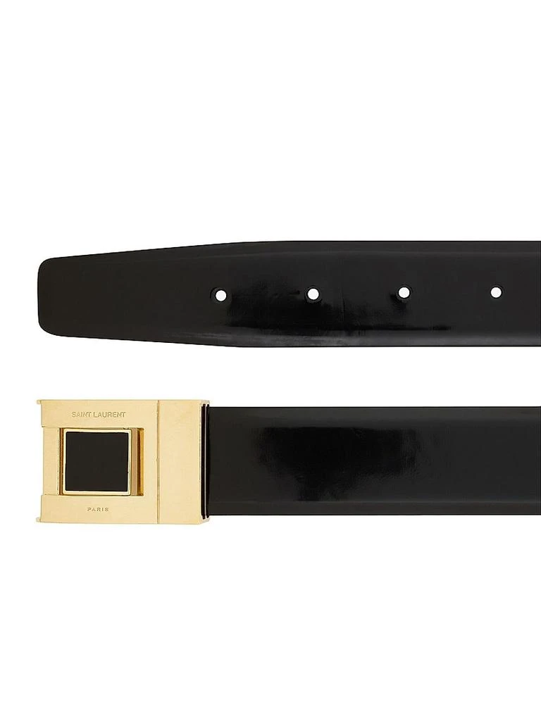Yves Saint Laurent Buckle Belt in Shiny Leather 4
