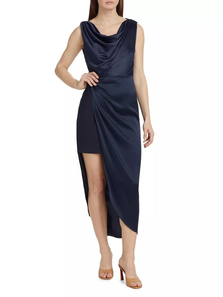 Cinq à Sept Paige Gathered Cowlneck Midi-Dress 2