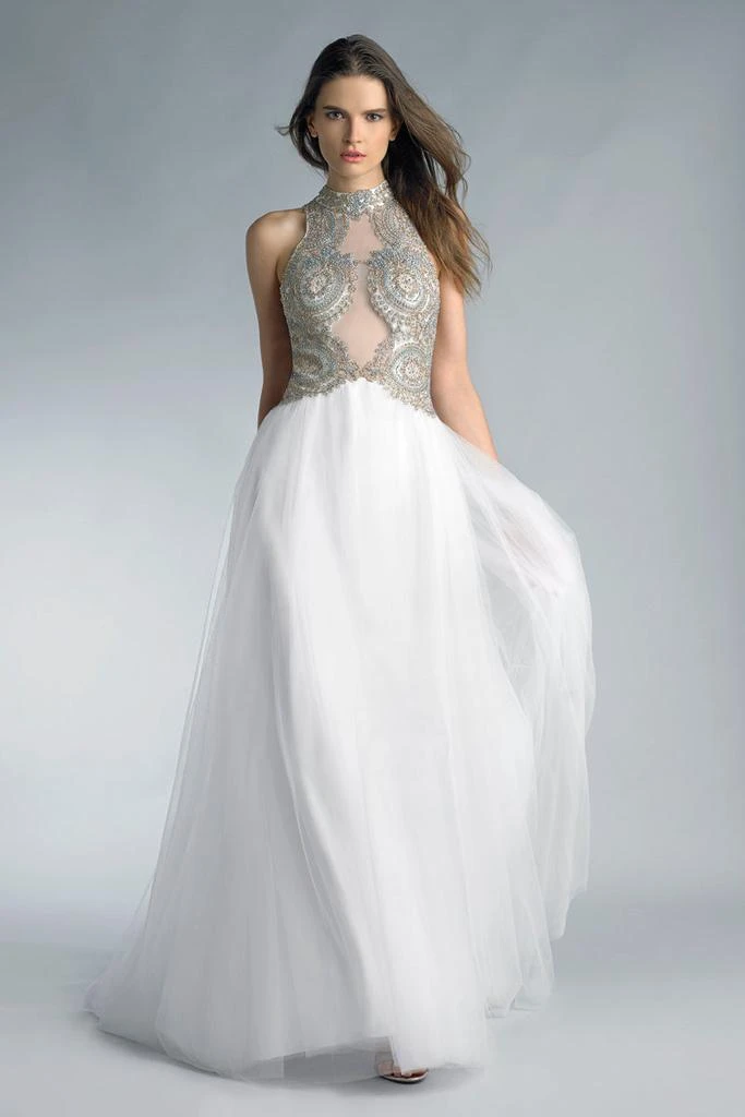 Basix Black Label Beaded Sheer Tulle Gown By Basix Black Label 1