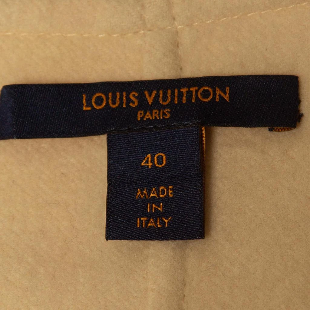 Louis Vuitton Louis Vuitton Cream Logo Print Wool Zipper Mini Dress M 4